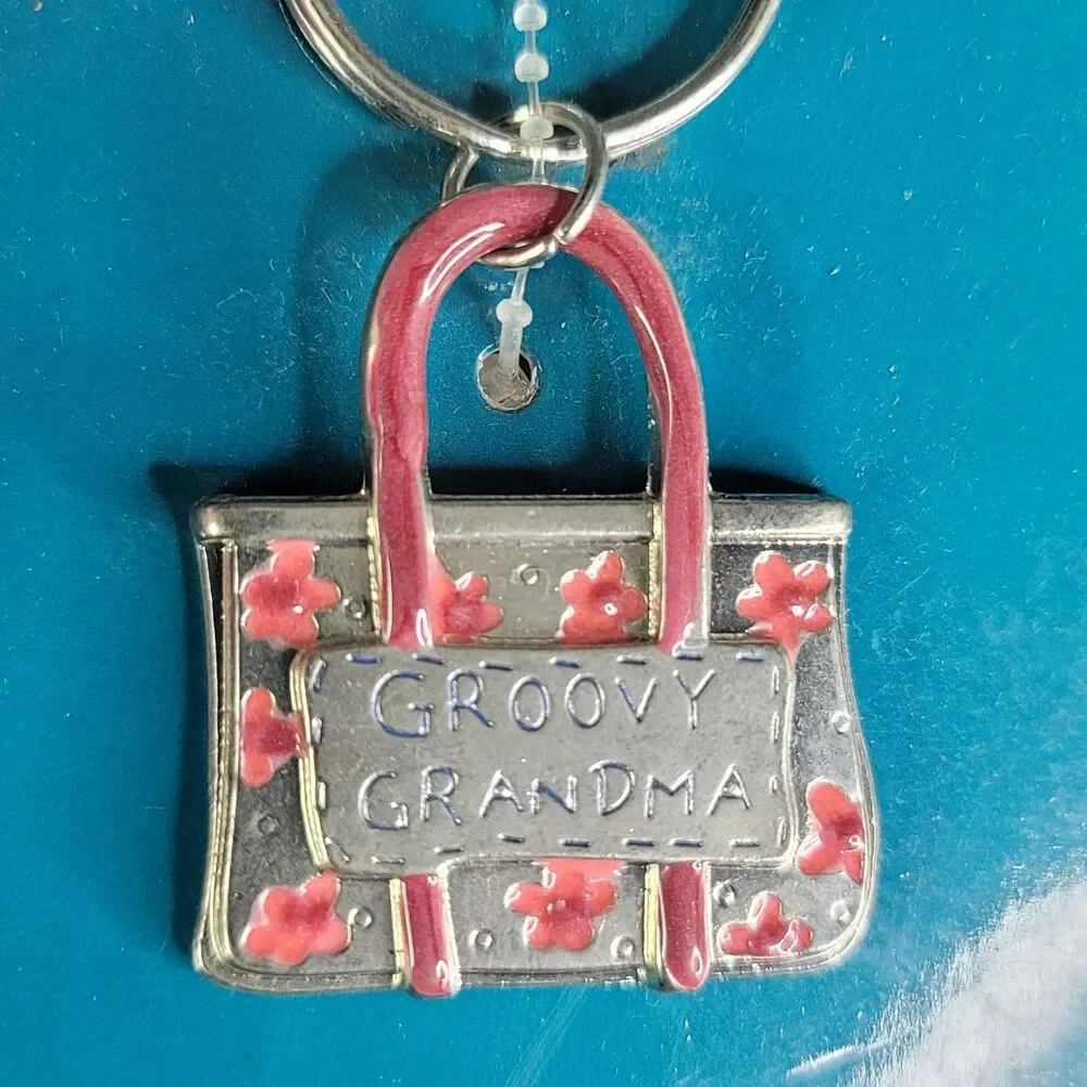 Bobbie & Brooks Groovy Grandma Purse Keychain Ring New